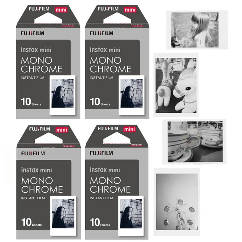 Fujifilm Instax Mini 12 Film Mono Chrome/ Black/ Sky Blue (1-4-Packs) For Fuji Instant Mini 11 7s 8 25 50s 70 90 Camera SP-2