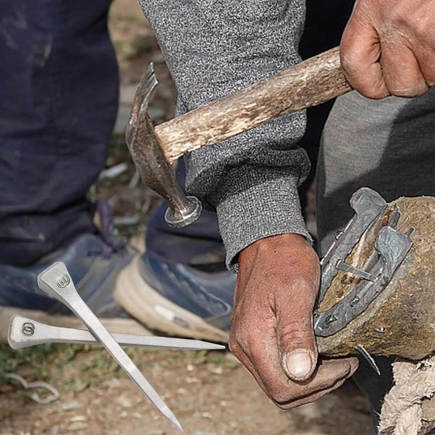 E2-E6 الحصان حذاء الأظافر الحصان التدريب الفروسية تسخير إصلاح حافر الأظافر النخيل ركوب الخيل لوازم معدات الفروسية