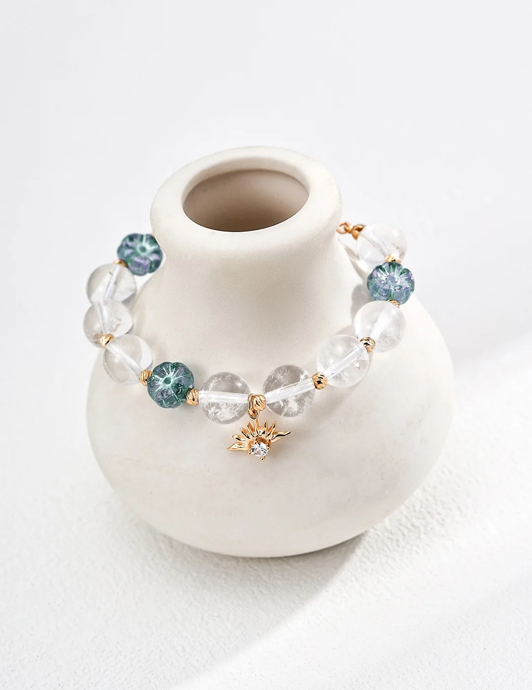 

​ S925 Clear Crystal & Lavender Glass Bracelet Sun Zircon Charm Daily Jewelry Gift Energy Protection Wish jewelry Anti-allergic
