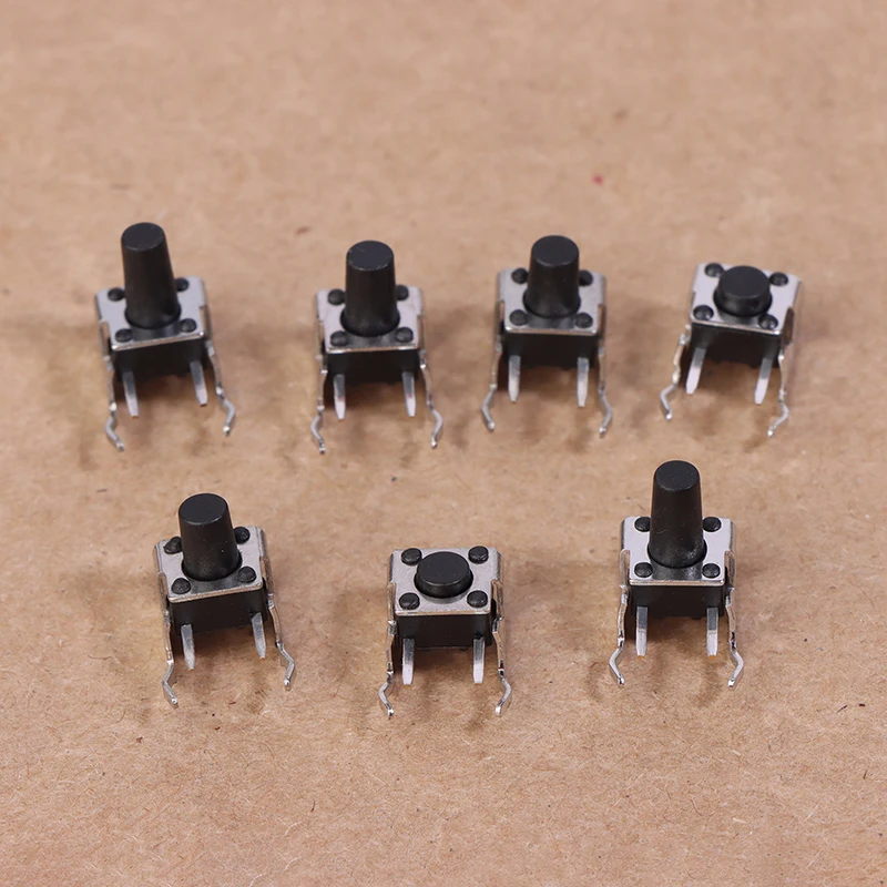 20Pcs 6x6MM PCB Panel Momentary Tactile Tact Mini Push Button Switch Micro Switch Right Angle With Stent 6x6x4.5/5/6/7/8/9/10MM