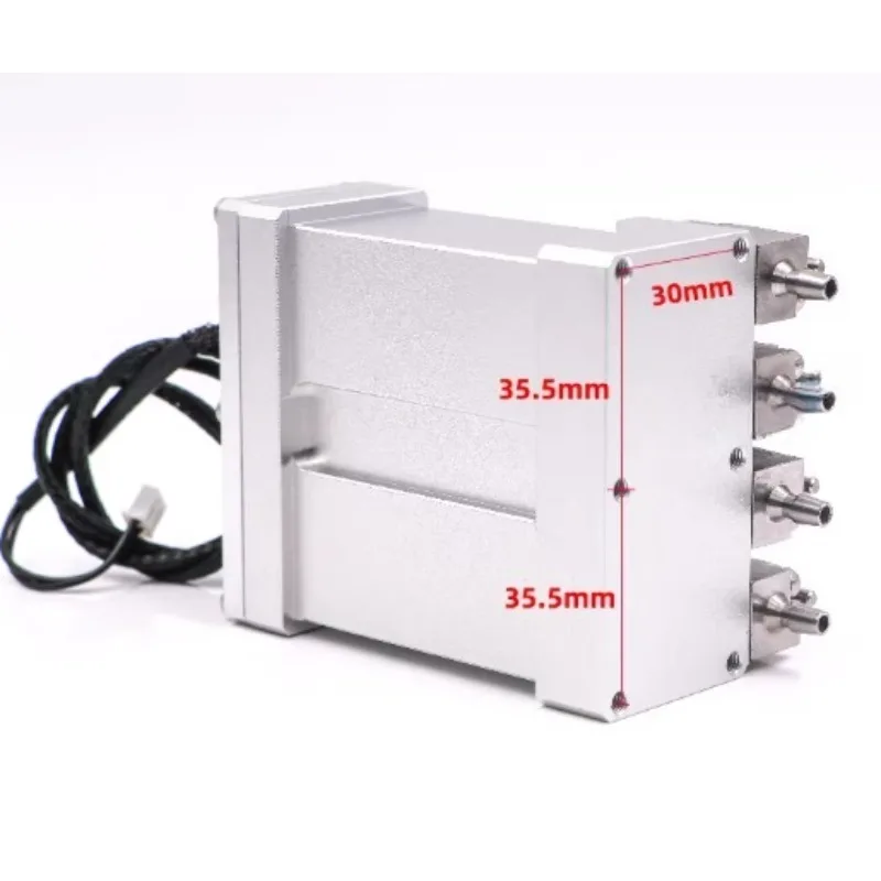Flat Machine Ink Cartridge Metal Negative Pressure One-piece Four-valve Aluminum Ink Bottle with Valve Secondary Ink Cartridge