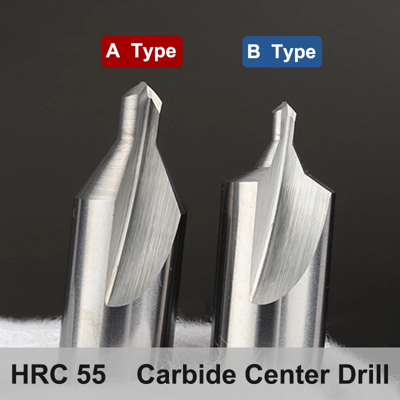 YZH Carbide Center Drill HRC55 Double-head Fixed-Point Drill Countersink Chamfer Bit A / B Type Dia 0.5 1 1.5 2 2.5 3 3.15 4 5 6