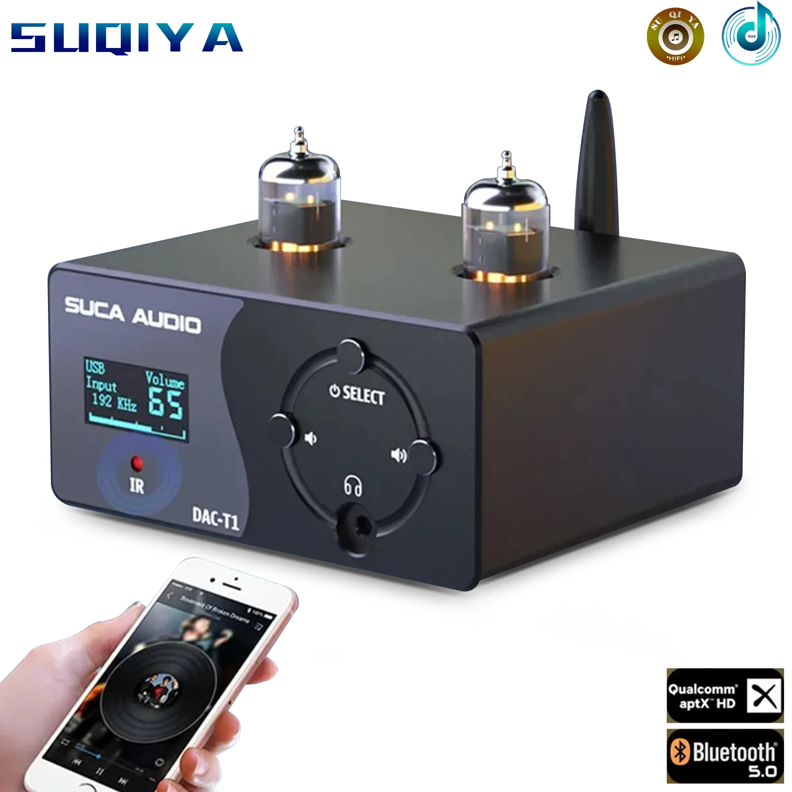 

DC12V QCC3034 Bluetooth 5.0 GE5654 Vacuum Tube Preamp ESS9018 DAC Decoder Home Audio Earphone AMP Amplifier Remote Control