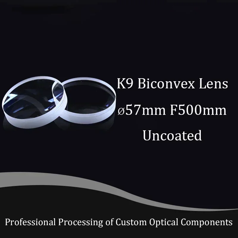 Conjunto de lentes acromáticas com distância focal de 500 mm e diâmetro de 57 mm