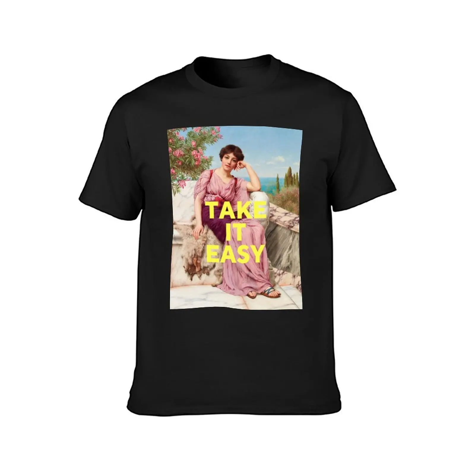 Take it Easy - John William Godward T-Shirt graphics plus sizes mens big and tall t shirts