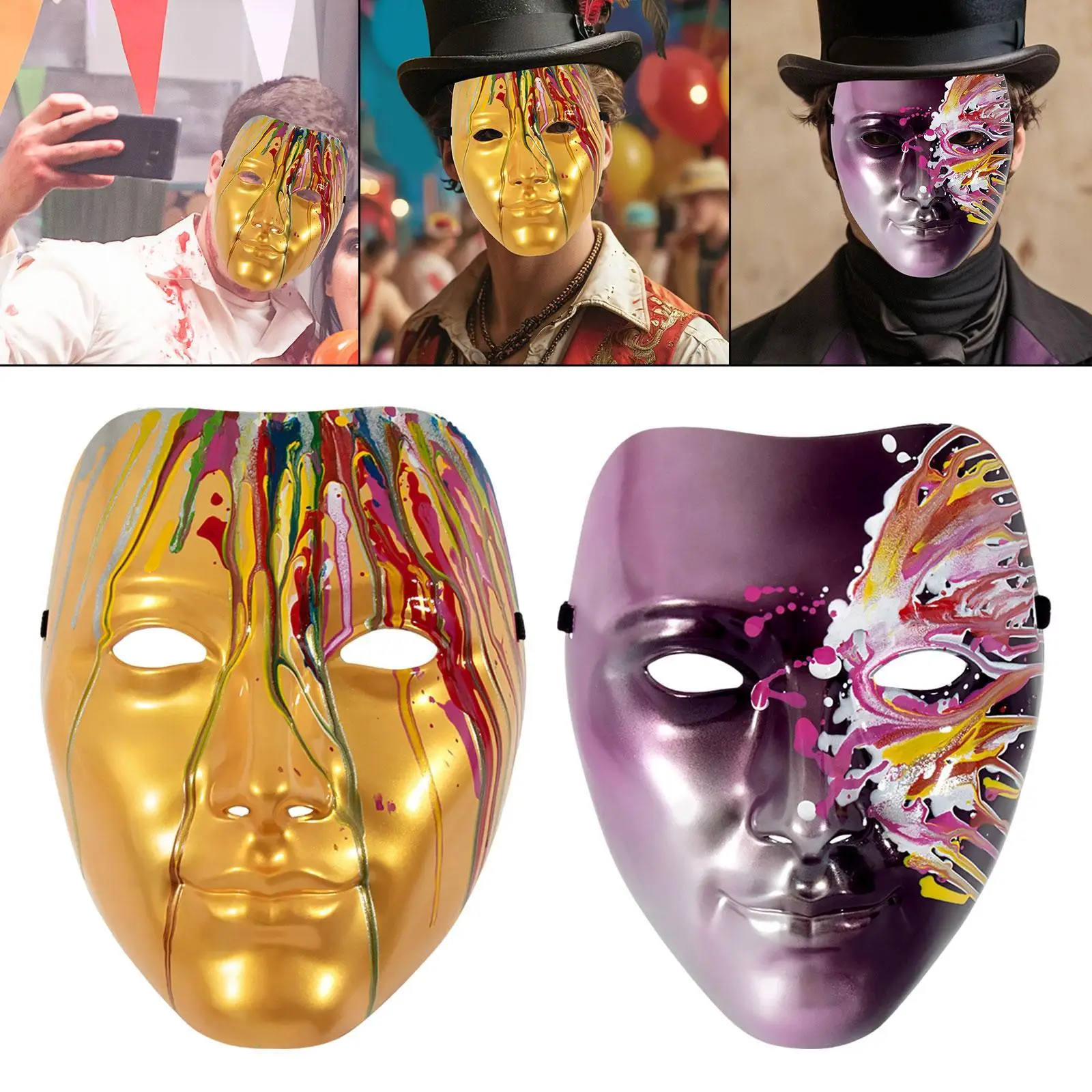 

Men Face Mask Cosplay Decorative Masquerade Mask for Club Birthday Party Favor