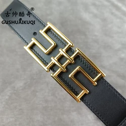 Classic DIY Trend Gushuai Fashion Belt Ladies Belt Men Couple Belt Double Sided Use 3.0cm Thin Belt Free Shipping Wholesale