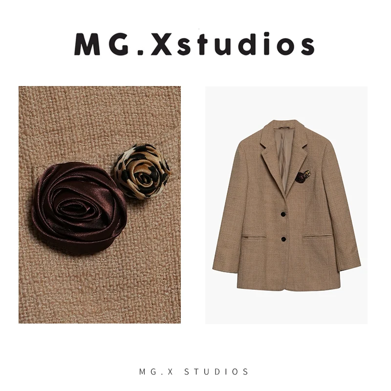 

Moxian MGX повседневный костюм с шерстяной текстурой Jaet женский осенний оригинальный льняной цвет для отдыха элитное пальто на ощупь