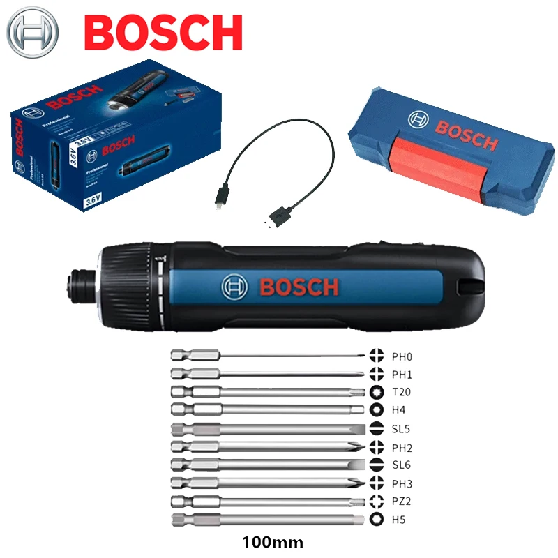 BOSCH GO 3 Original 3.6 Vintelligent Portable Electric Screwdriver USB Charging Interface Multifunctional Combination Series