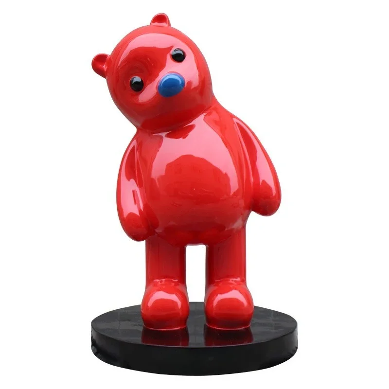 

FRP red bear decorative ornament