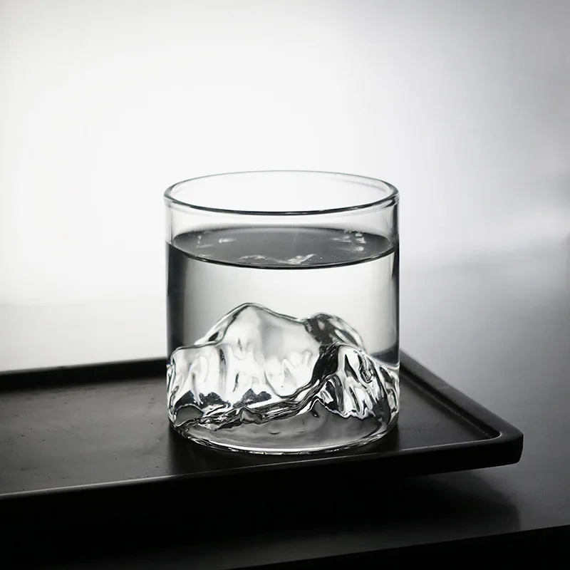 Mountain Molding High Borosilicate Glass, Single-layer Cup, Transparent Whiskey Glass, Home High Appearance Mount Fuji Water Cup