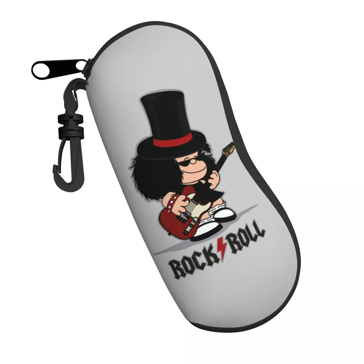 Comic Mafalda Rock chitarra custodia per occhiali da vista uomo donna Soft Cartoon Quino Manga occhiali da sole borsa protettiva