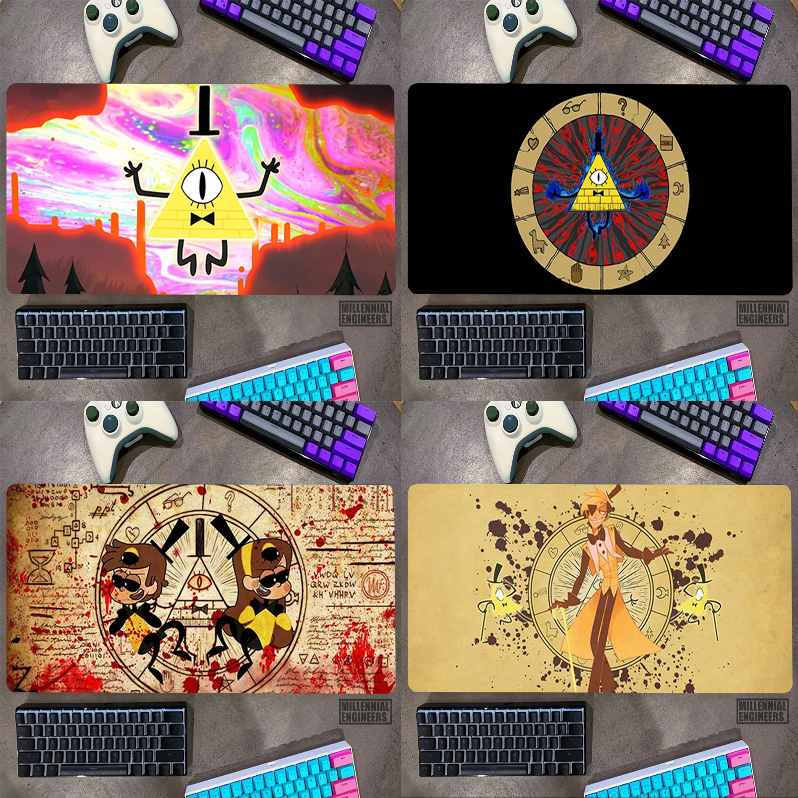 

B-Bill Cipher Anime Mouse Pad Big Mousepepad Keyboard Gaming Mats Office Accessories Desk Mat Mousepad Gamer Extended Large Xxl