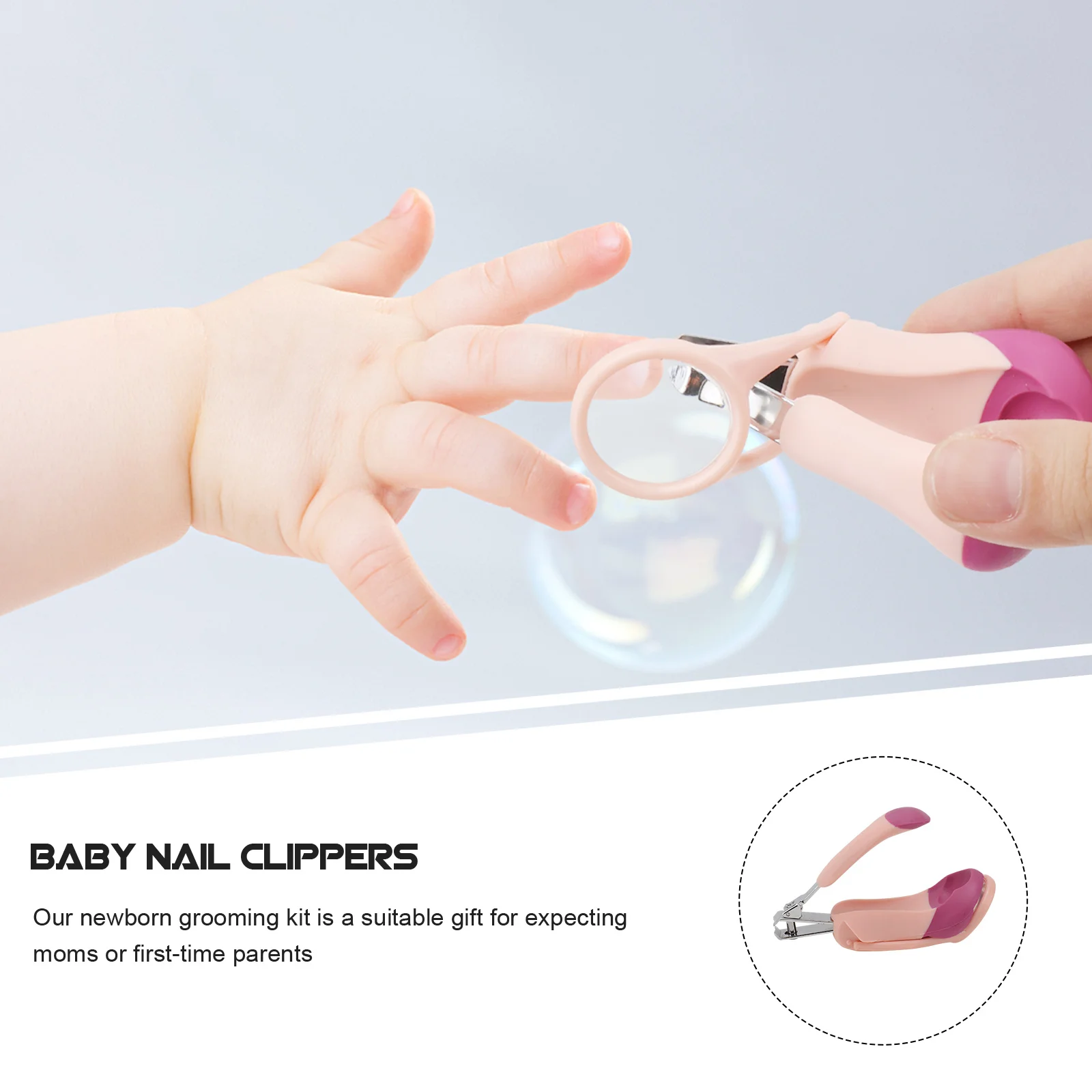 

Розовые детские кусачки для ногтей, пинцет, ножницы, портативный набор для ухода за ногтями для новорожденных, набор для ухода за ногтями для малышей, безопасный, прочный, простой в использовании