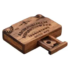 Mini-Ouija-Brett, handgefertigtes Ouija-Brett mit Schublade, Retro-Miniatur-Spiritbrett, sprechendes Geisterbrett, Wahrsagerei-Werkzeuge