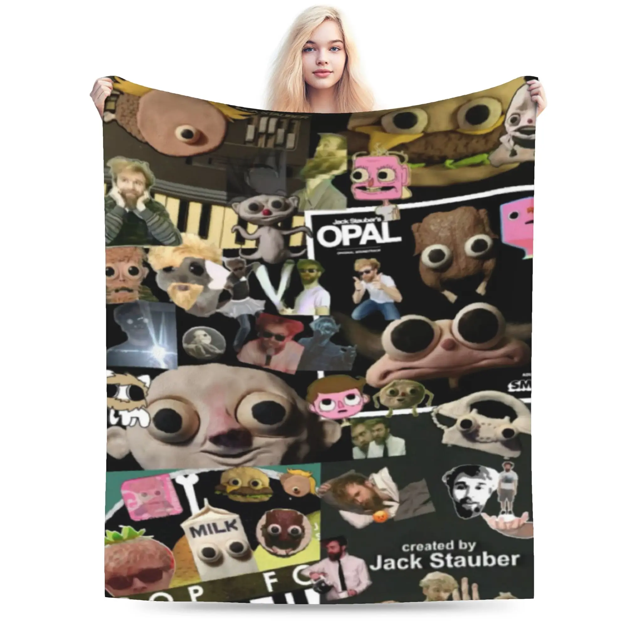 Jack Stauber Mix Blanket Super Soft Cozy  Throw Blankets for Sofa 50x60 Inch Multiple Sizes Plush Thin Quilt