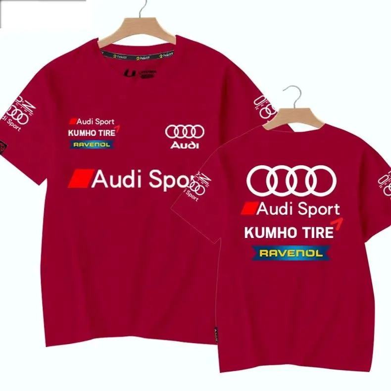 2026 New Cross border Summer Hot selling T-shirt Audi RS Printed Shirt Short Sleeve Round Neck Half Sleeve Men's Work Clothes