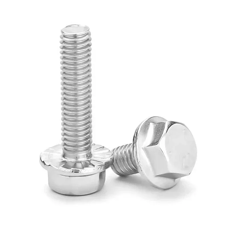 M4 M5 M6 M8 M10 M12 304 Bullone flangiato in acciaio inossidabile Vite flangiata esagonale esterna