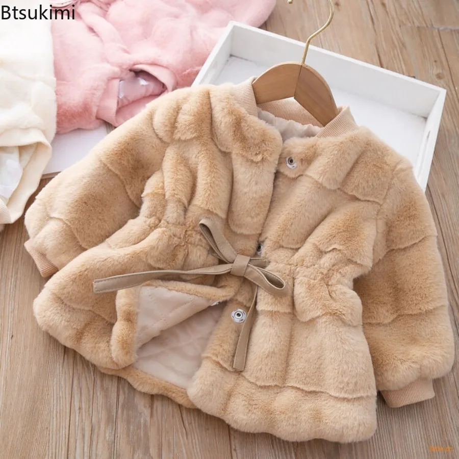 Fall Winter Newborn Baby Girls Clothes Outfits Thick Warm Fur Coats for Girls Baby Cloth 1 Year Babies Birthday Outerwear Coats 3
