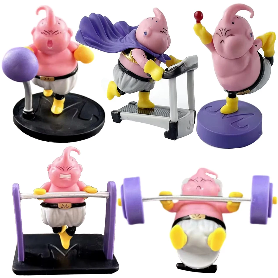 5-7cm 5pcs/set Fitness Body Building Dragon Ball Majin Buu Cute figure Collection Model Toys