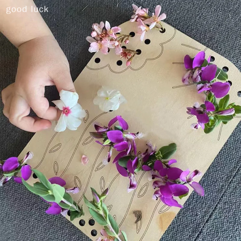 DIY Wooden Flower Arrangement Board Flower Stand Flower Leaf Collector Board Diy Plant Arrangement Display Home Decoration