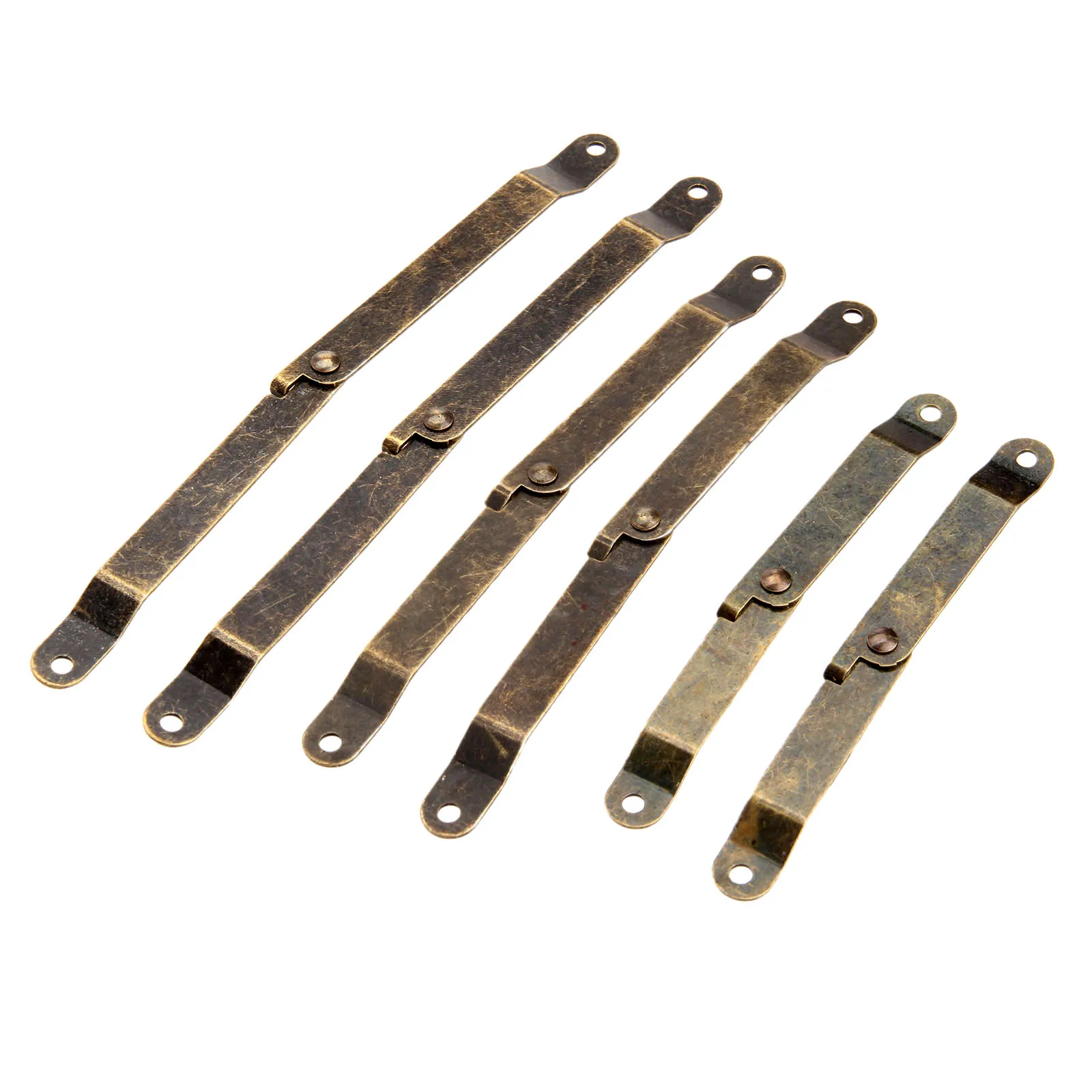 2pcs Lid Support Hinges Stay Antique Bronze Iron Box Display Furniture Accessories Cabinet Cupboard 112mm/145mm/172mm Lid Stays