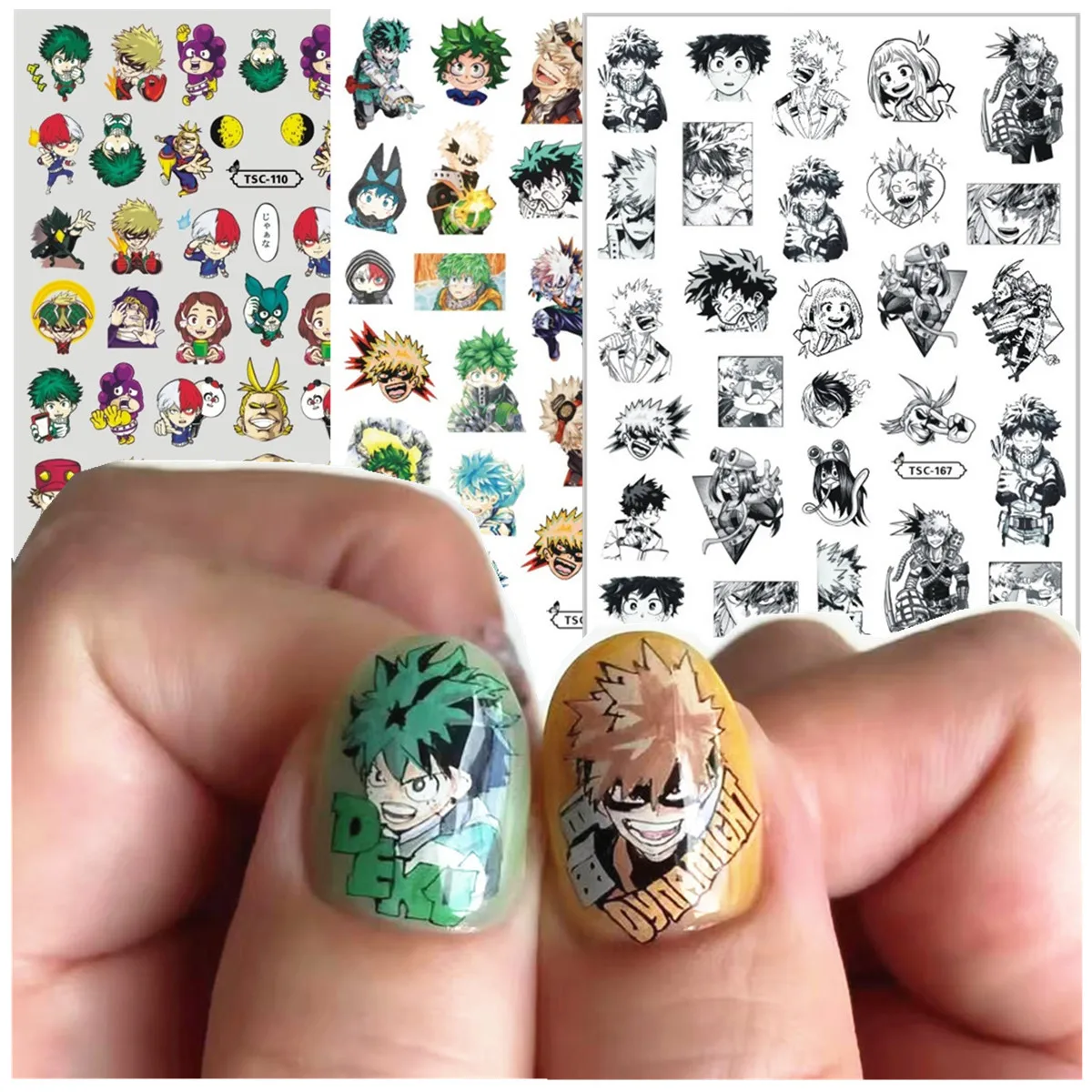

TSC-110 Manga My Hero Academia Anime 3d Nail Art Stickers Decal Slider Template Diy Nail Tool Decorations