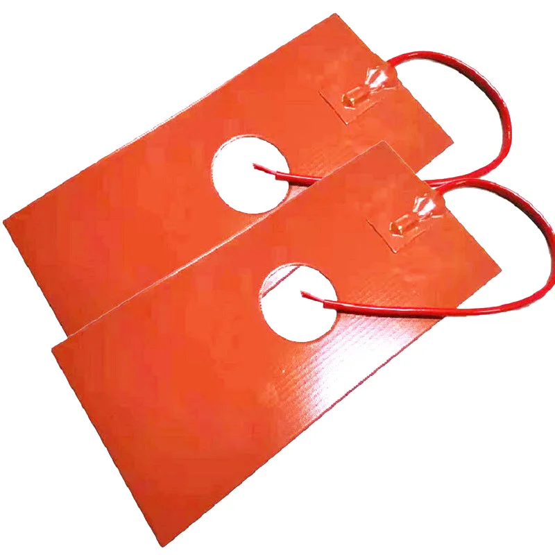 5V 12V 24V 110V 220V Electric Silicone Rubber Heating Pad With Middle Hole Heater Plate Mats 3M Adhesive Sticker Customizable