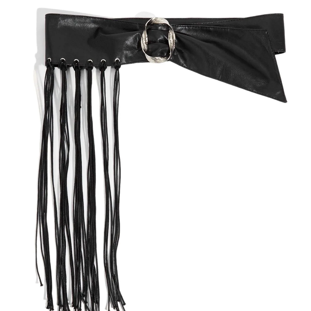 المرأة خمر الأسود بولي Leather الجلود الشرير شرابة مشد الإناث Cummerbund معطف حزام فستان Decration حزام عريض J1354