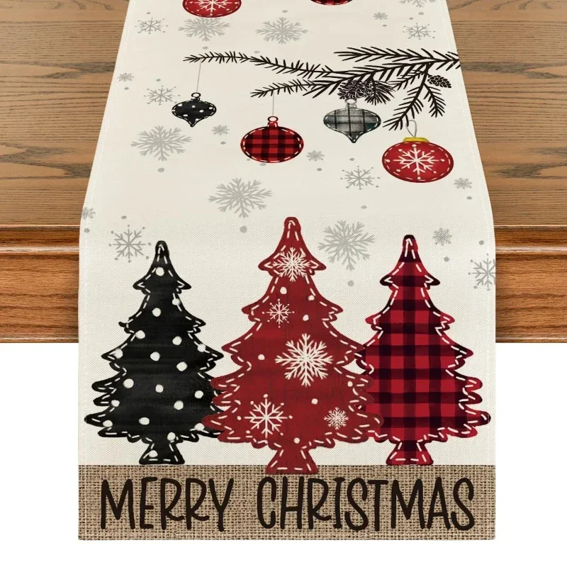 Dining Table Runner Watercolor Winter Berry Holly Cardinal Bird Country Lodge Christmas Sideboard Cover