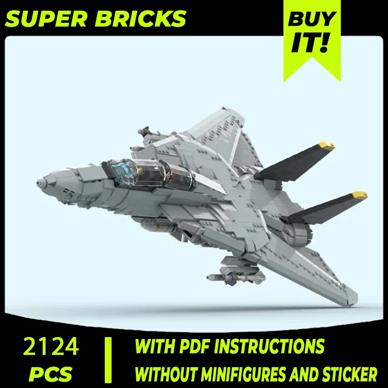 Moc Building Bricks Military Model F 14D Super Tomcat Fighter Technology Modular Blocks Gifts Christmas Toys DIY Sets Assembly