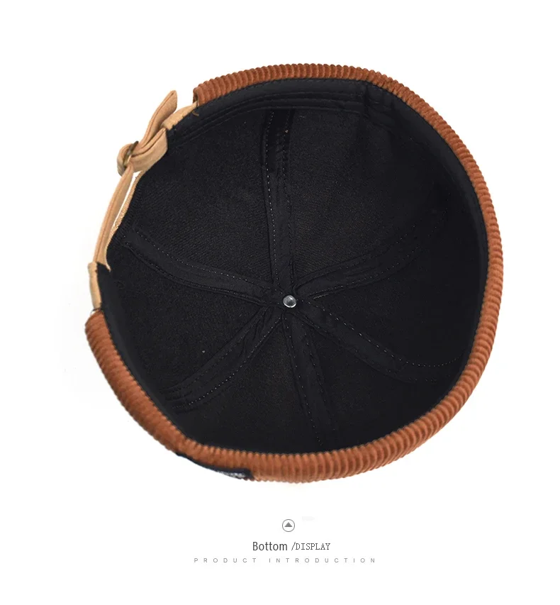 Y2K Vintage Beanie Mütze ohne Visier Docker Brimless Hüte Retro Dome Cord für Männer Frauen Hip Hop Streetwear Winter Herbst Cap – Detail 5