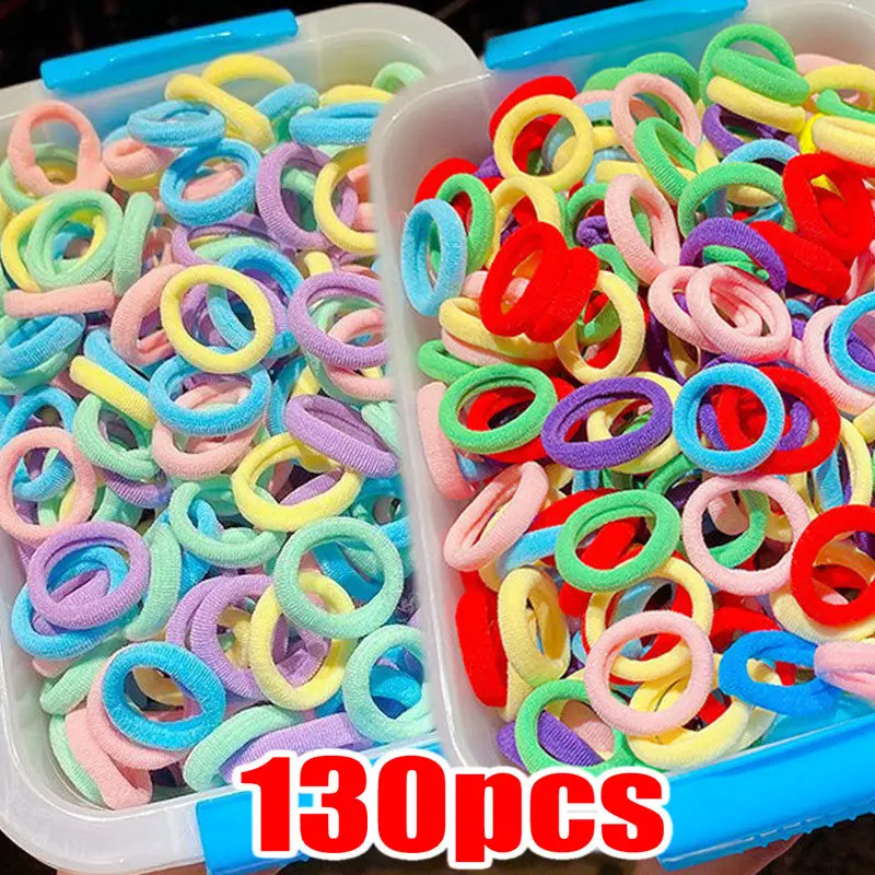 100/300Pcs Girls Colorful Nylon Elastic Hair Bands Women Rubber Bands Headband Scrunchie Kids Ponytail Holder Hair Accessories