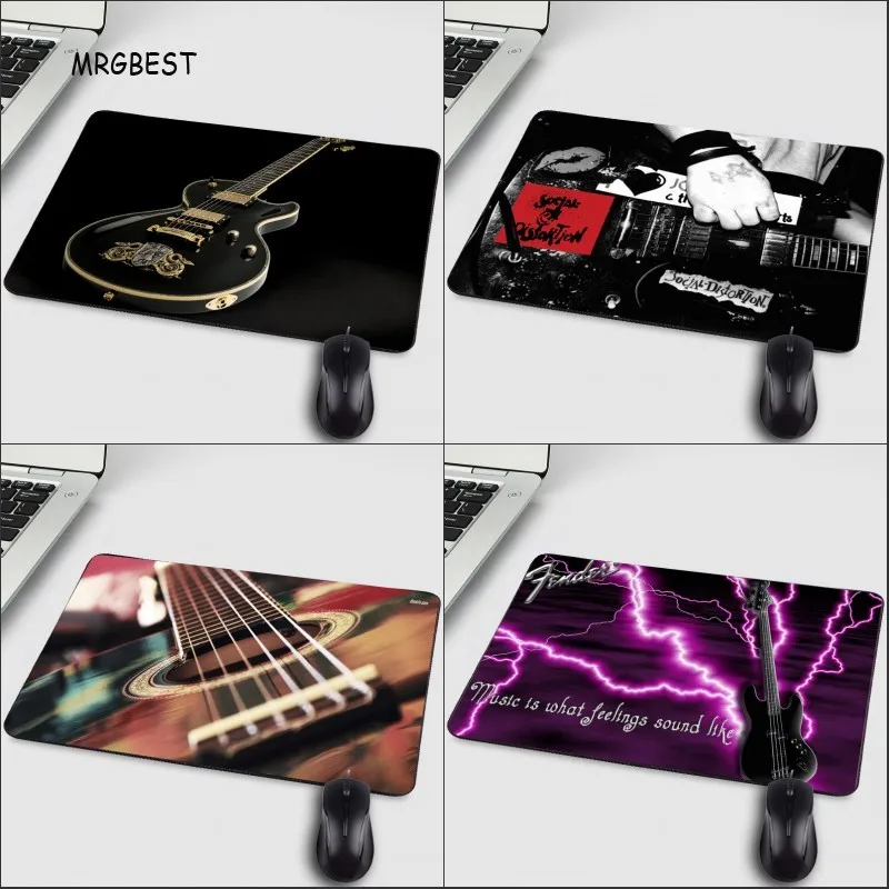 

MRGBEST For Tablet Gamer Gaming Player Hadsome Cool Music Lover Guitar Bass Pattern Printing A Mousepad Desktop Mouse Mat Pad