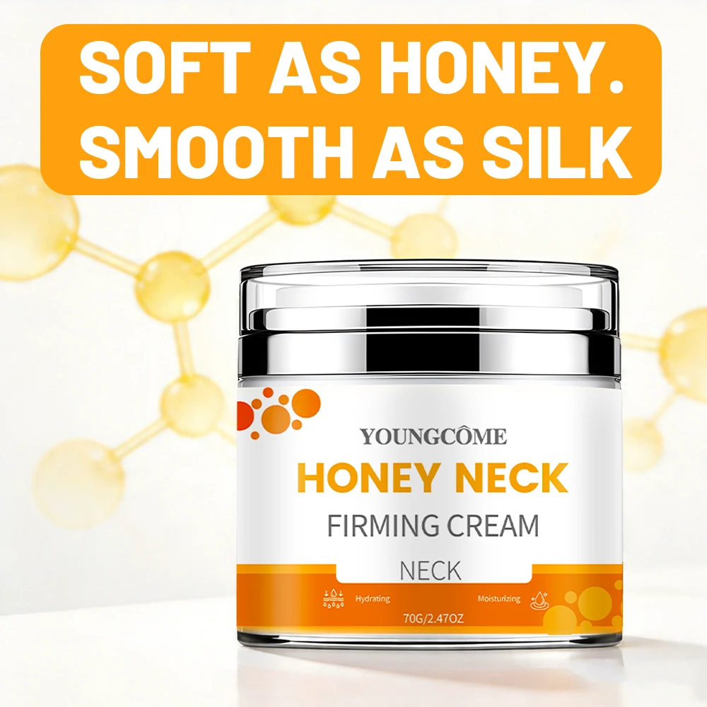 YOUNGCOME Honey Neck Firming Cream, Hydrating Neck Moisturizer for Daily Care, Nourishes & Enhances Neck Skin Texture - Suitable