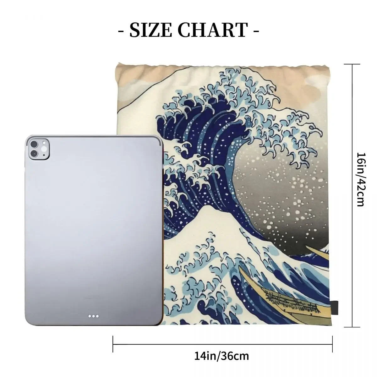 Great Wave Of Kanagawa Backpacks Multi-function Portable Drawstring Bags Drawstring Bundle Pocket Sports Bag BookBag For Travel