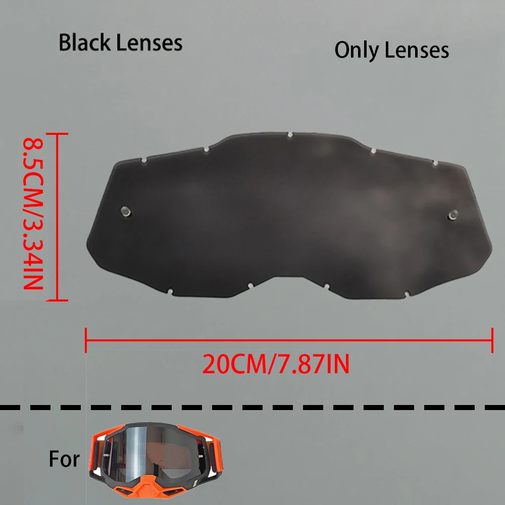 STR2 Dirt Bike Goggle Spare Lens, PC Replacement Lens, Yellow, Blue, Clear, Lake Green Options, 1/2/3PC Optional