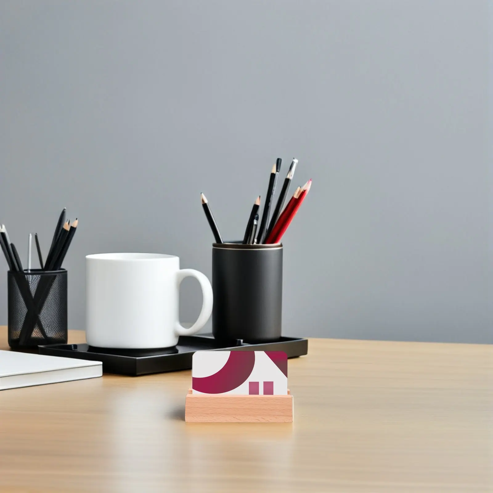 

Набор из 6 подставок для визиток из букового дерева с натуральной текстурой, настольный держатель для офиса, для свадебных торжеств и именных карточек