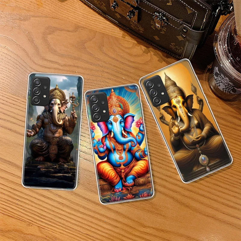 Ganesh lord Phone Case For Galaxy S23 S20 FE S21 Plus Samsung S24 S22 Ultra TPU Pattern S10 S10E S9 S8 Cover Soft Capa Shell Cle