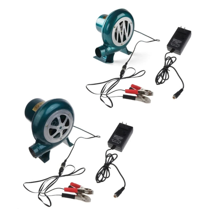 DC12V Air Blower BBQ Fan Cooking Blower Grill Fans with 220V Adjutable Speed Power Adapter 12V Clips 40/60/80/100W