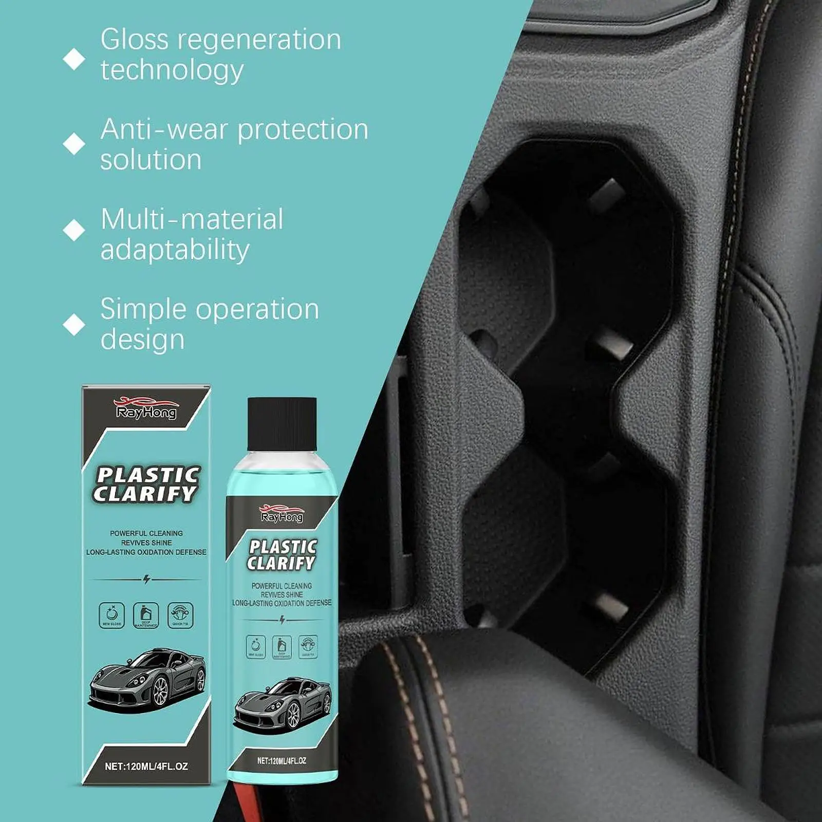 Car Trim Restorer Refreshing Agent Cleaning Care Trim Treatment Refurbishment for Automotive Motorcycle Dashboard Truck