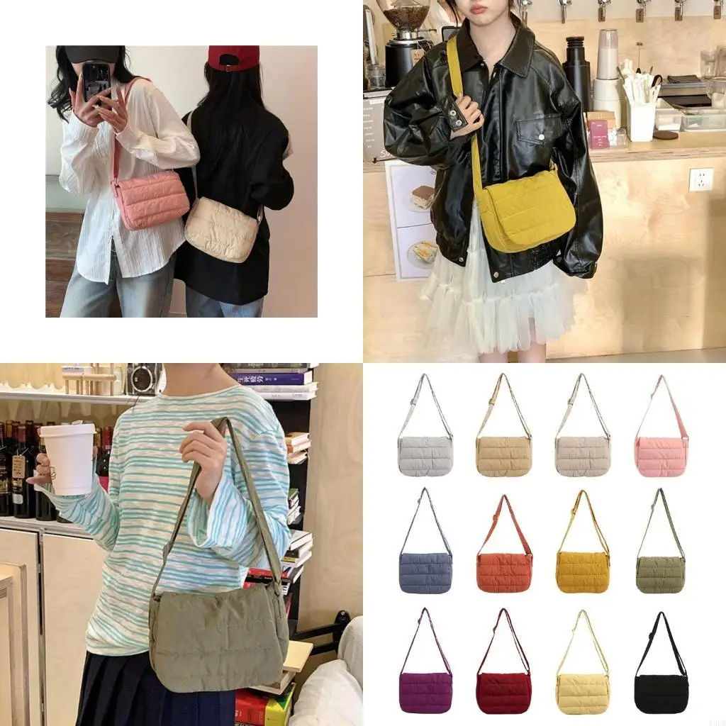 

Trendy Puffer Cotton Phone Bag With Easy Access Cover Shoulder Purse
