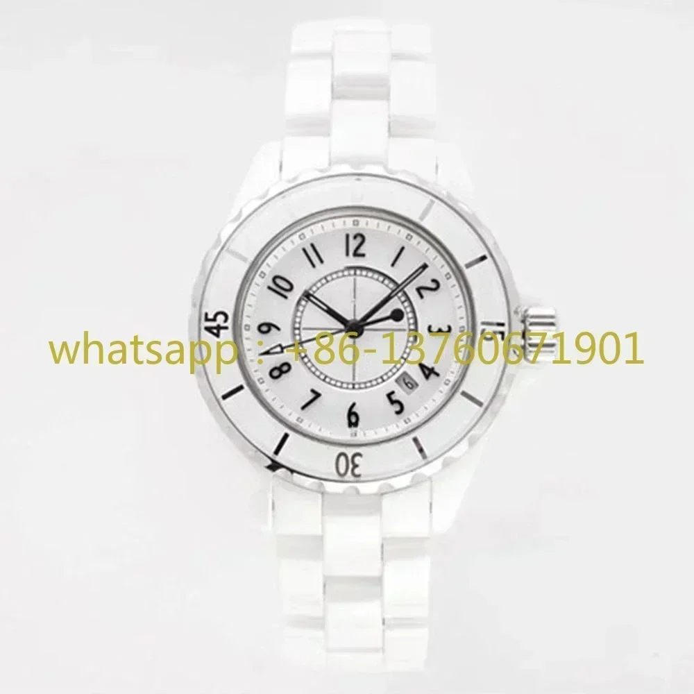 남녀공용 세라믹 쿼츠 시계, 스포츠 패션 원피스 시계, 화이트 블랙, 럭셔리 신상