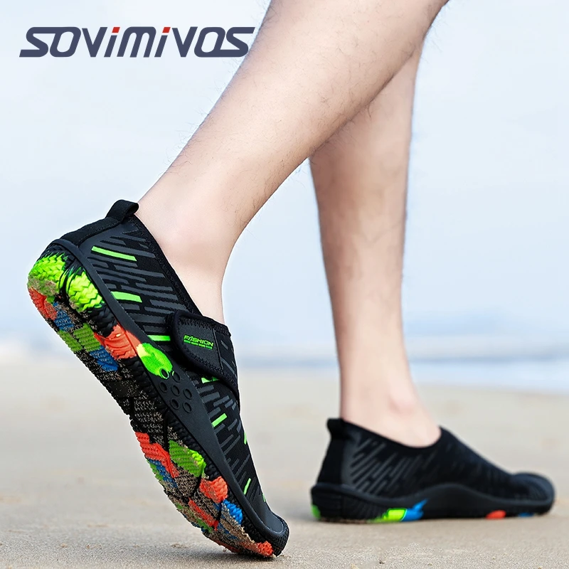 Homem e mulher descalço natação esportes sapatos de água ao ar livre de secagem rápida respirável praia grande tamanho sapatos casal wading