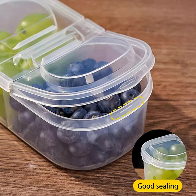 Fruit Vegetable Packaging Food Storage Box Kitchen Refrigerator Fresh-keeping Box Classified Grid Food Storage Containers
