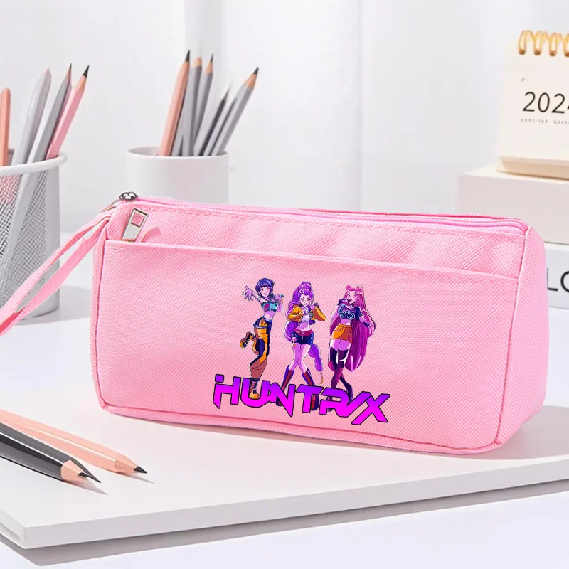 

KPop Demon Hunters пенал студенческий мультфильм аниме коробки для канцелярских принадлежностей для девочек розовый простой легкий мини-карандаш детский подарок на день рождения
