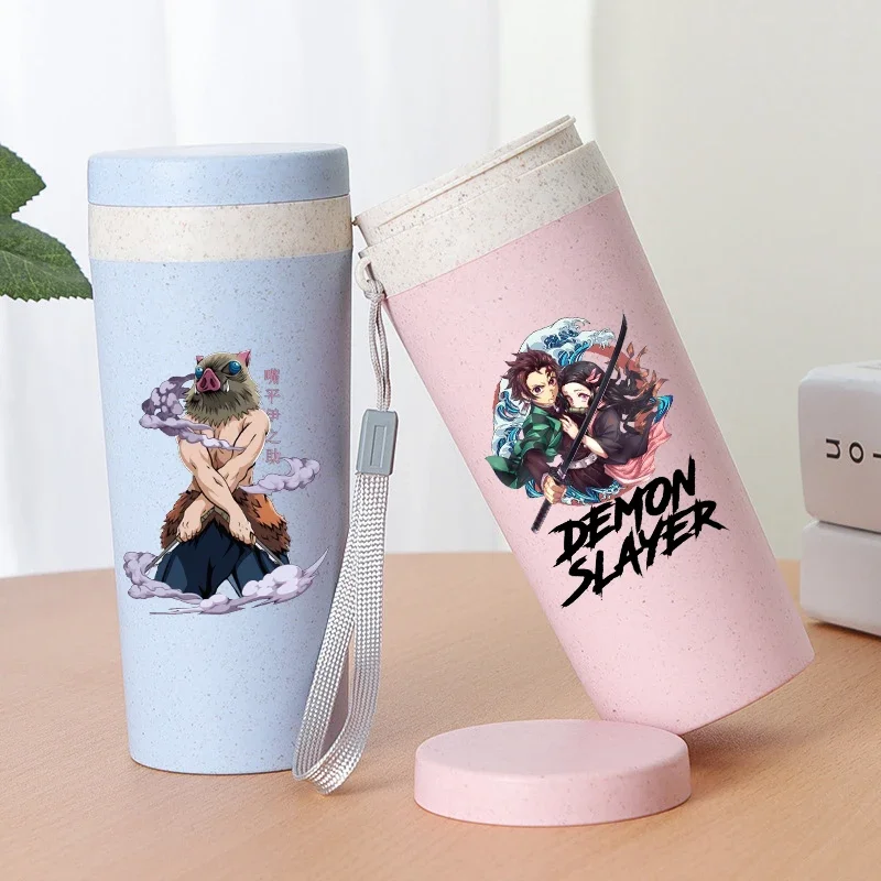 

Demon Slayer Kimetsu No Yaiba Water Cup Boy Girl Anime Water Bottle Kid Leak Proof Sports Flask Office Workers Drinking Bottles