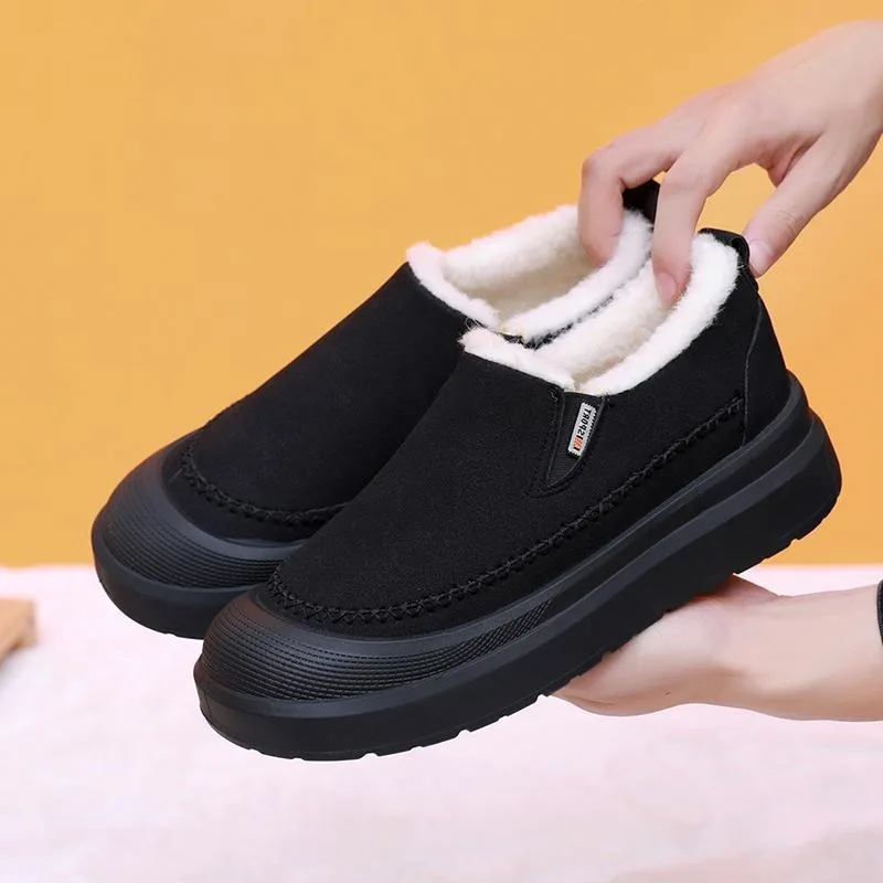 2025 Winter New Men's One-step Warm Cotton Shoes Comfortable Cold-proof Slip-resistant Durable Men's Shoes