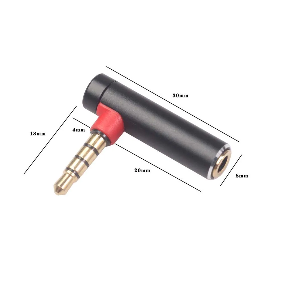 Audio Cable L Type Male To Female Right Angled Audio Converter 3.5MM Audio Adapter Audio Stereo Plug Headphone Converter