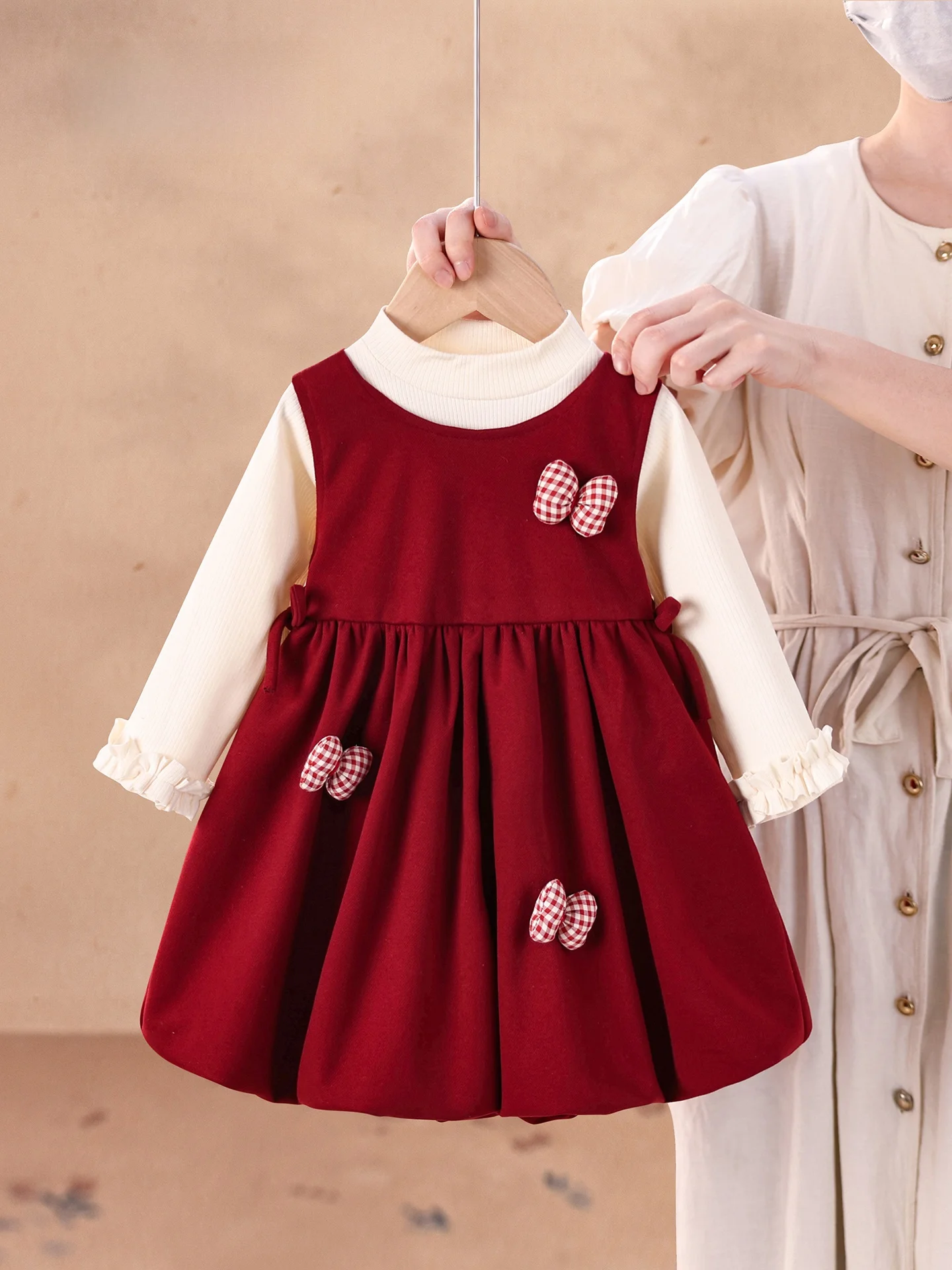 ensemble-de-robe-de-princesse-pour-filles-tenue-rouge-pour-le-nouvel-an-vetements-d'automne-hiver-pour-enfants-jupe-en-fibre-de-polyester-douce-pour-enfants